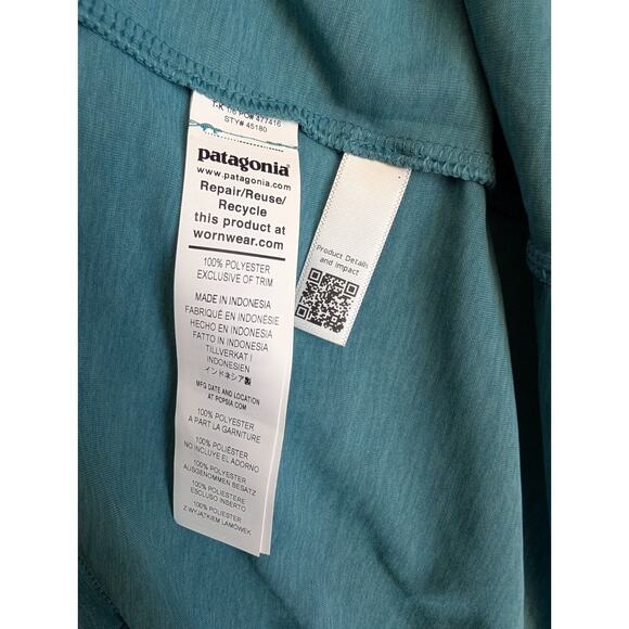 Patagonia Shirt Mens Large Teal Wetland Capilene Cool Daily Long Sleeve Tee NWT - Picture 4 of 4